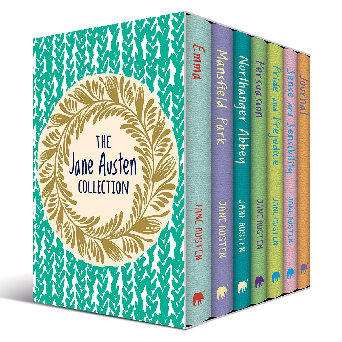 Klassisches Buch-Box-Set mit sechs in Leinen gebundenen Büchern und Tagebuch (britische Marke)