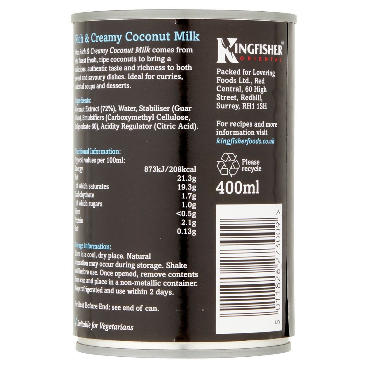 Kingfisher Oriental Coconut Milk, 6 x 400ml GOODS Costco UK