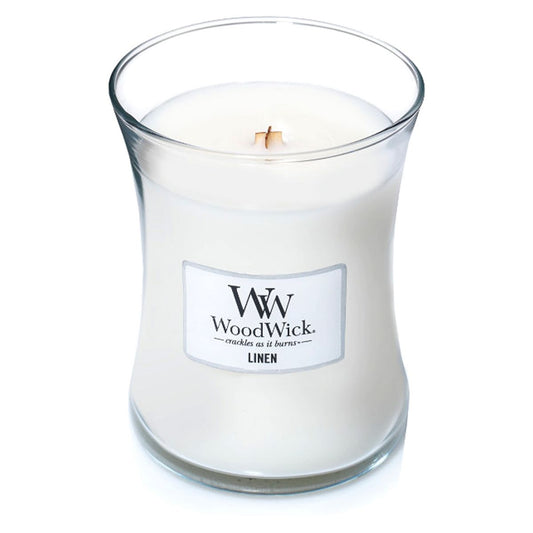 WoodWick Linen Medium Jar Candle