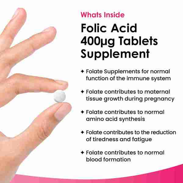 New Leaf Folic Acid 400mcg - High Strength Pregnancy Tablets GOODS Superdrug   