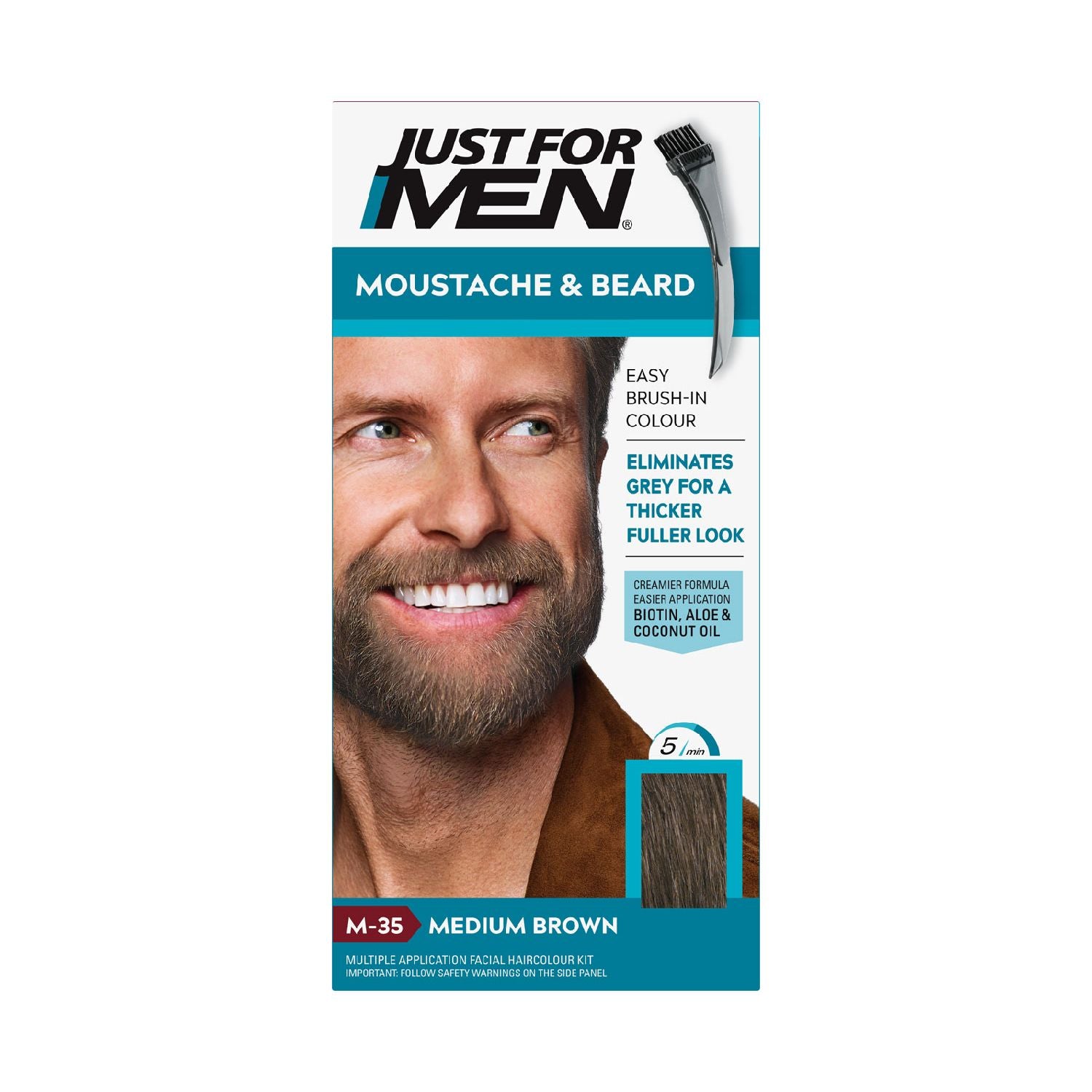 Just For Men beard colour gel medium brown - British product