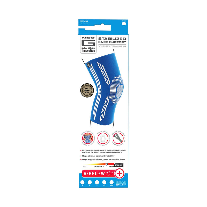 Neo G Airflow Plus Stabilised Knee Support Medium, imported from the UK
