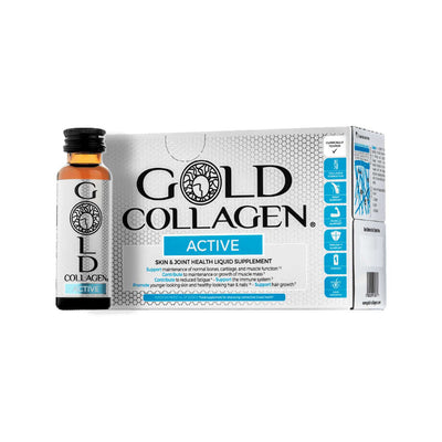 Boots Gold Collagen Active 10 Day Programme Liquid Collagen Supplement Apple & Mango 10 x 50ml- Buy online at McGrocer