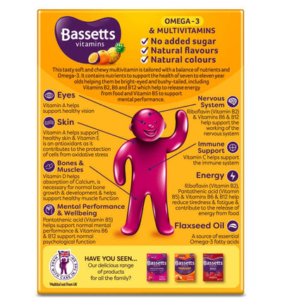 Boots Bassetts Multivitamin tropisk smak myke tyggbare for barn - 30 antall- Kjøp online hos McGrocer