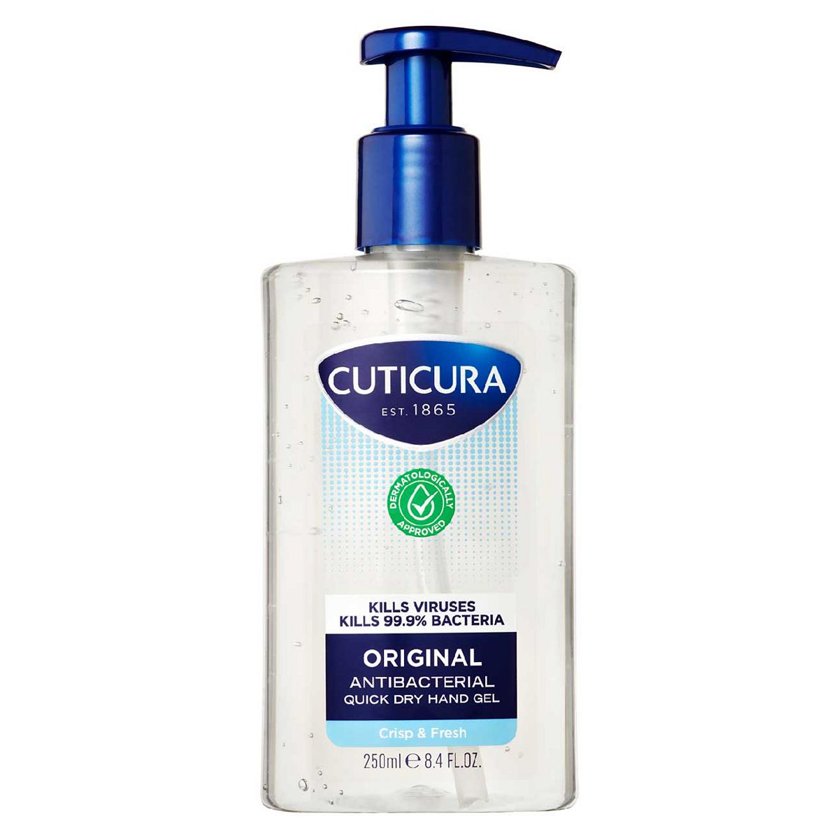 Cuticura Original Anti Bacterial Hand Gel 250ml - Crisp & Fresh