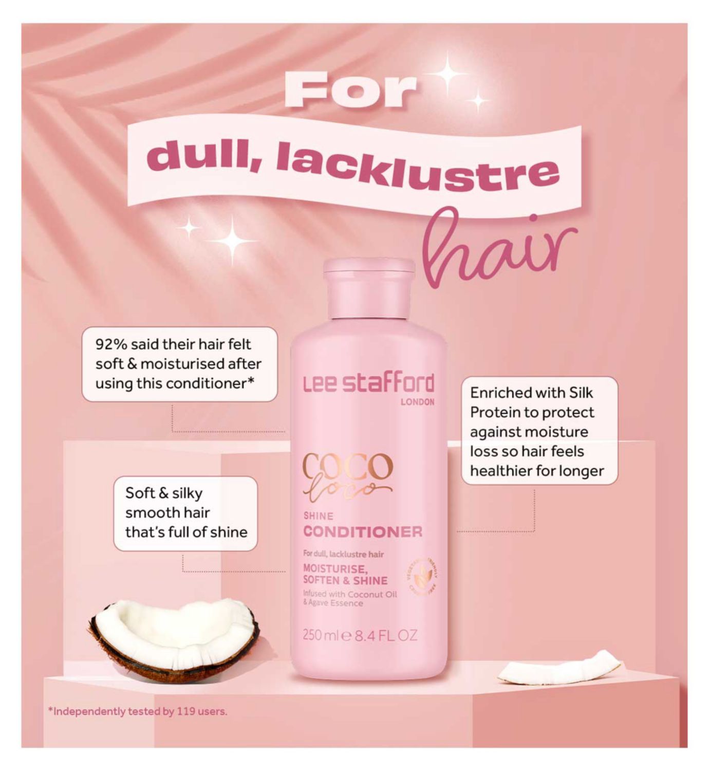 Lee Stafford Coco Loco Shine Conditioner 250ml - Britisches Produkt