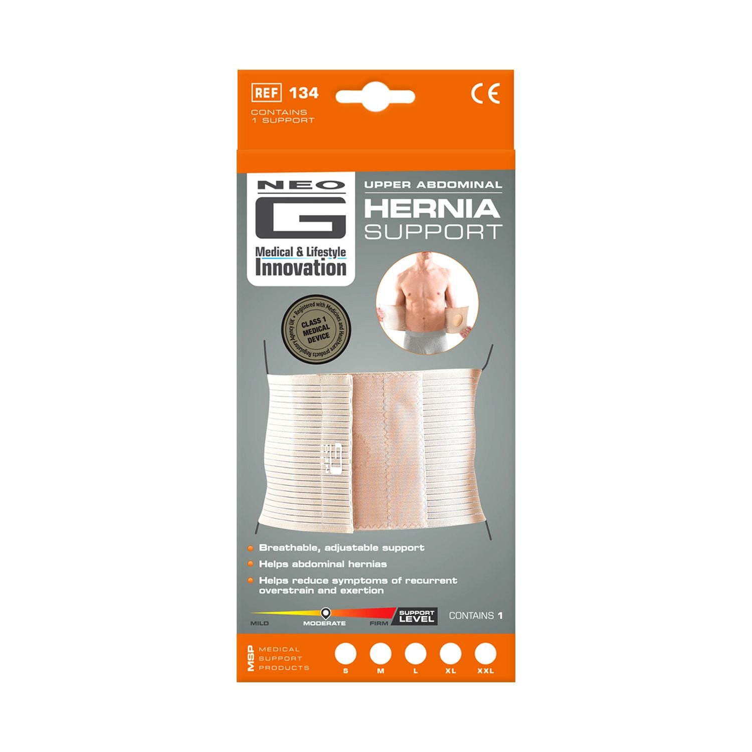 Neo G upper abdominal hernia support Large (British brand)