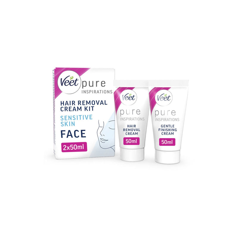 Veet Pure Hair Removal Kit face sensitive skin 2x50ml (British brand)