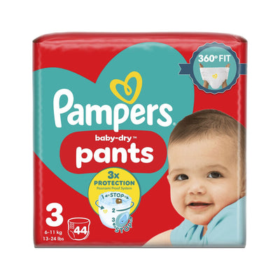 Boots Pampers Baby-Dry Nappy Pants Size 3 44 Nappies 6-11kg- Buy online at McGrocer