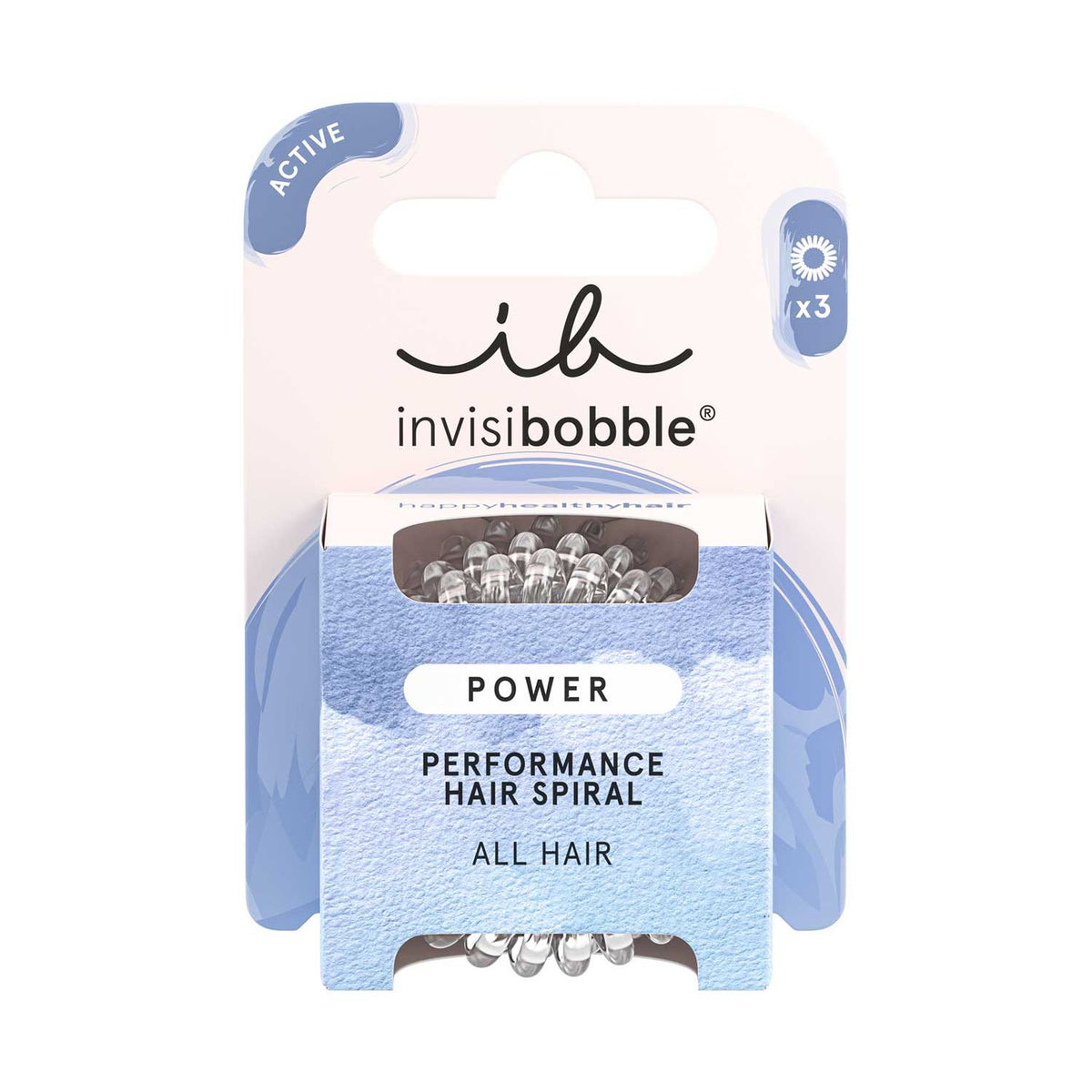 invisibobble POWER Clear strong hold hair ties 3 pack - British product