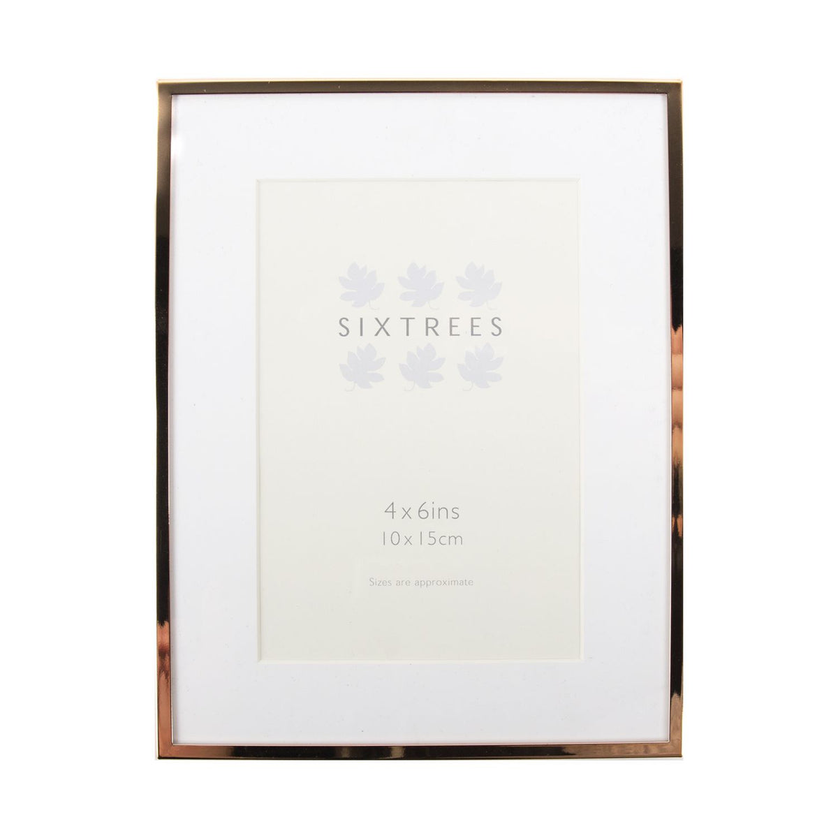 Sixtrees metal rose gold photo frame 4x6 (British brand)