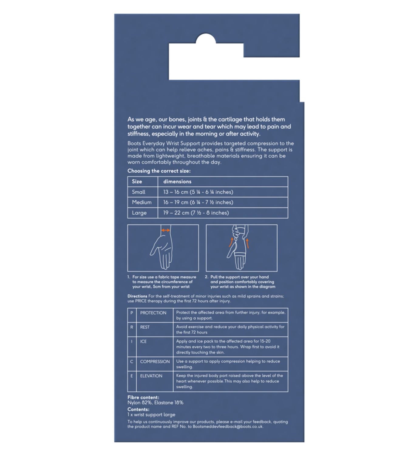 Boots Everyday Wrist Support Large - British product