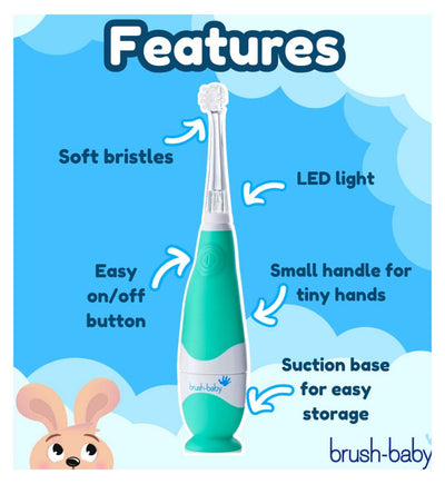Brush Baby Babysonic Electronic Toothbrush with 2 Heads