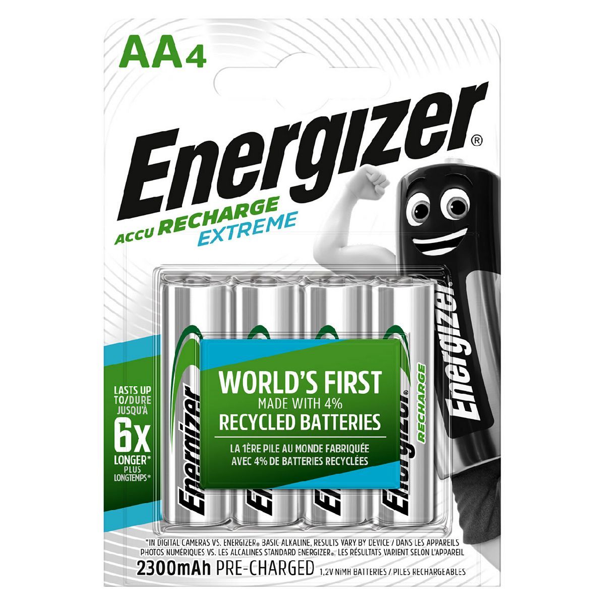 Energizer Recharge Extreme AA 4 Pack Batteries GOODS Boots   