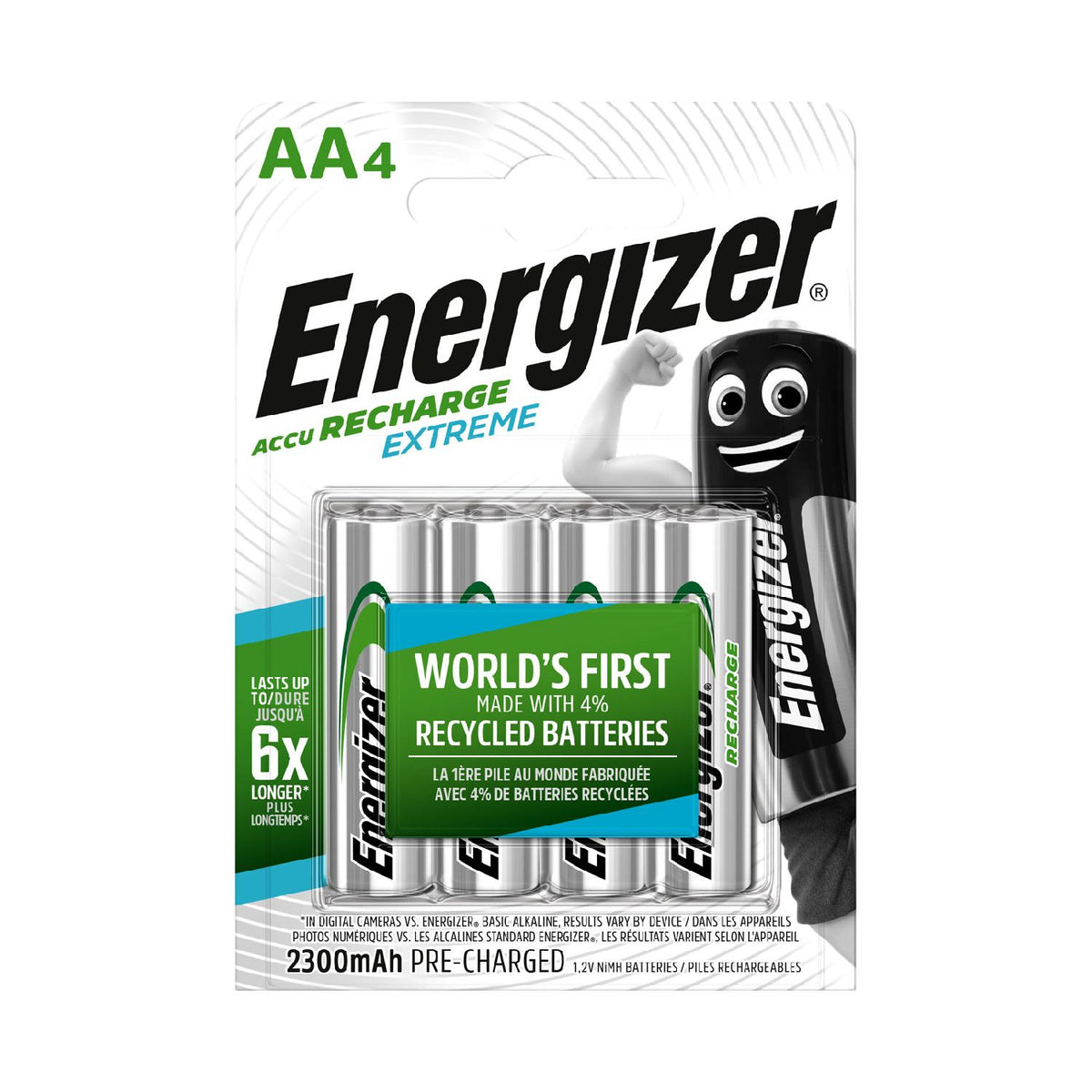 Energizer Recharge Extreme AA batteries 4 pack - British product