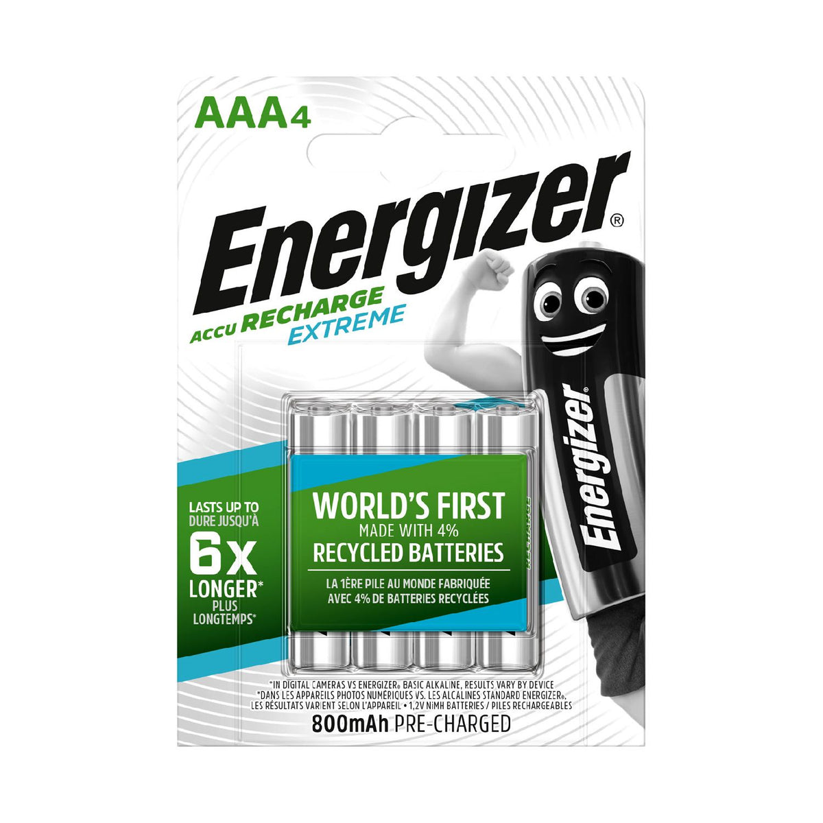Energizer rechargeable AAA batteries 4 pack, imported from the UK