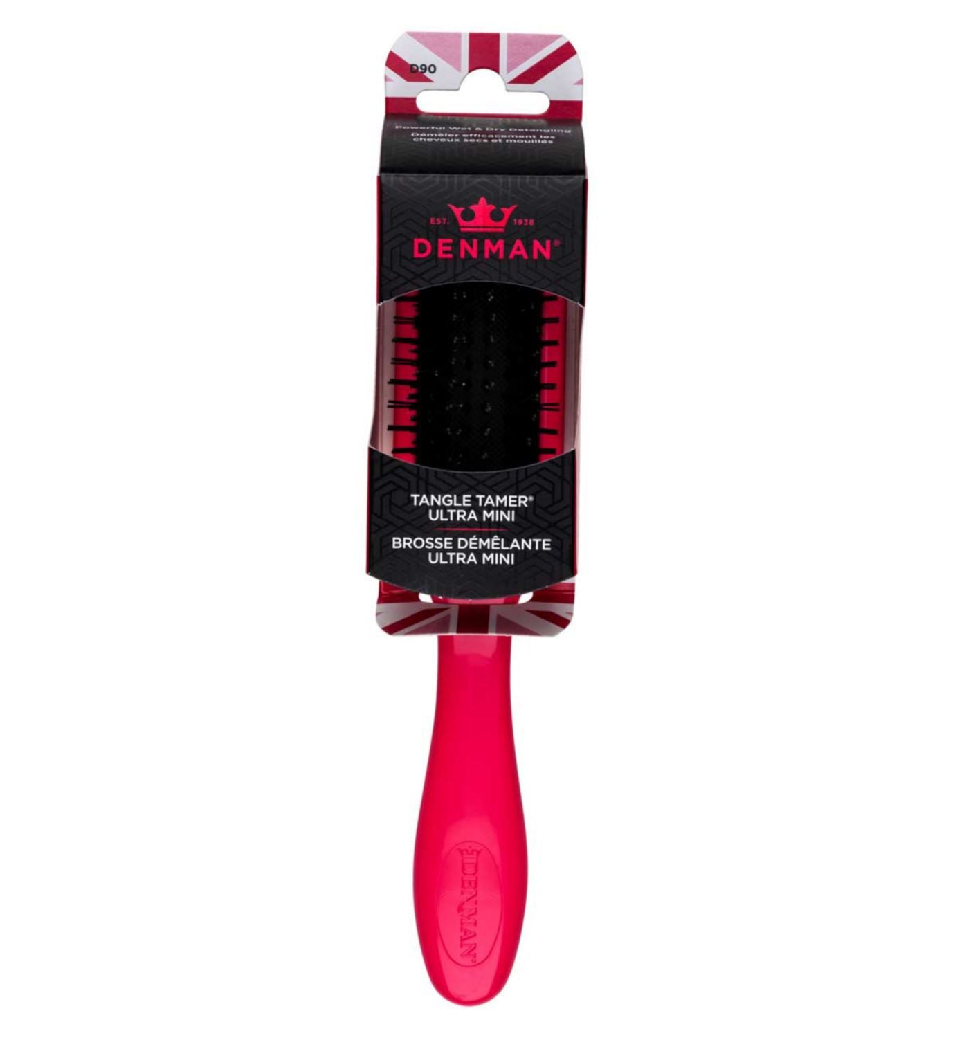 Denman D90 detangler pink hairbrush - British product