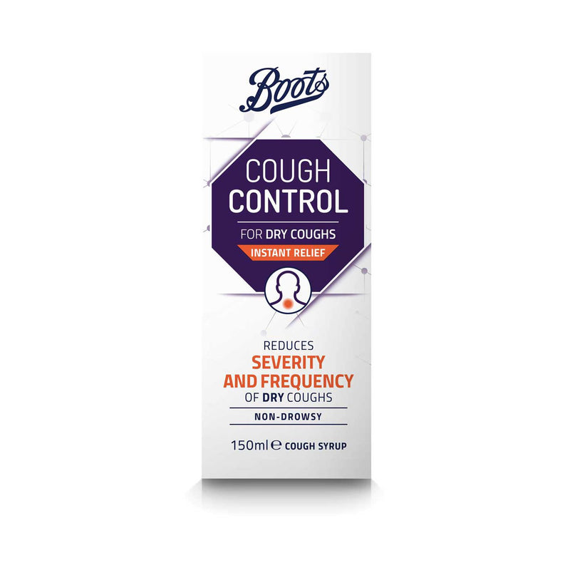 Boots Cough Control cough syrup 150ml bottle, UK version