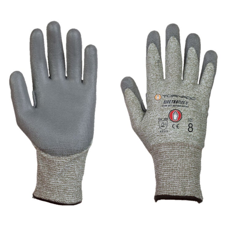 Tornado Electroflex 5 FTR cut-resistant gloves size 8, imported from the UK