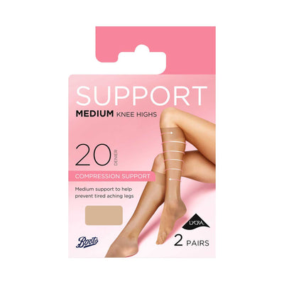 Boots Boots Medium Support Knee Highs Natural- Buy online at McGrocer