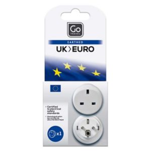 Go Travel UK to Euro Adapter for European Sockets, UK version