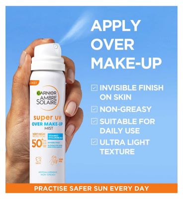 Garnier Ambre Solaire Sensitive Hydrating Face Sun Cream Mist SPF50 75ml
