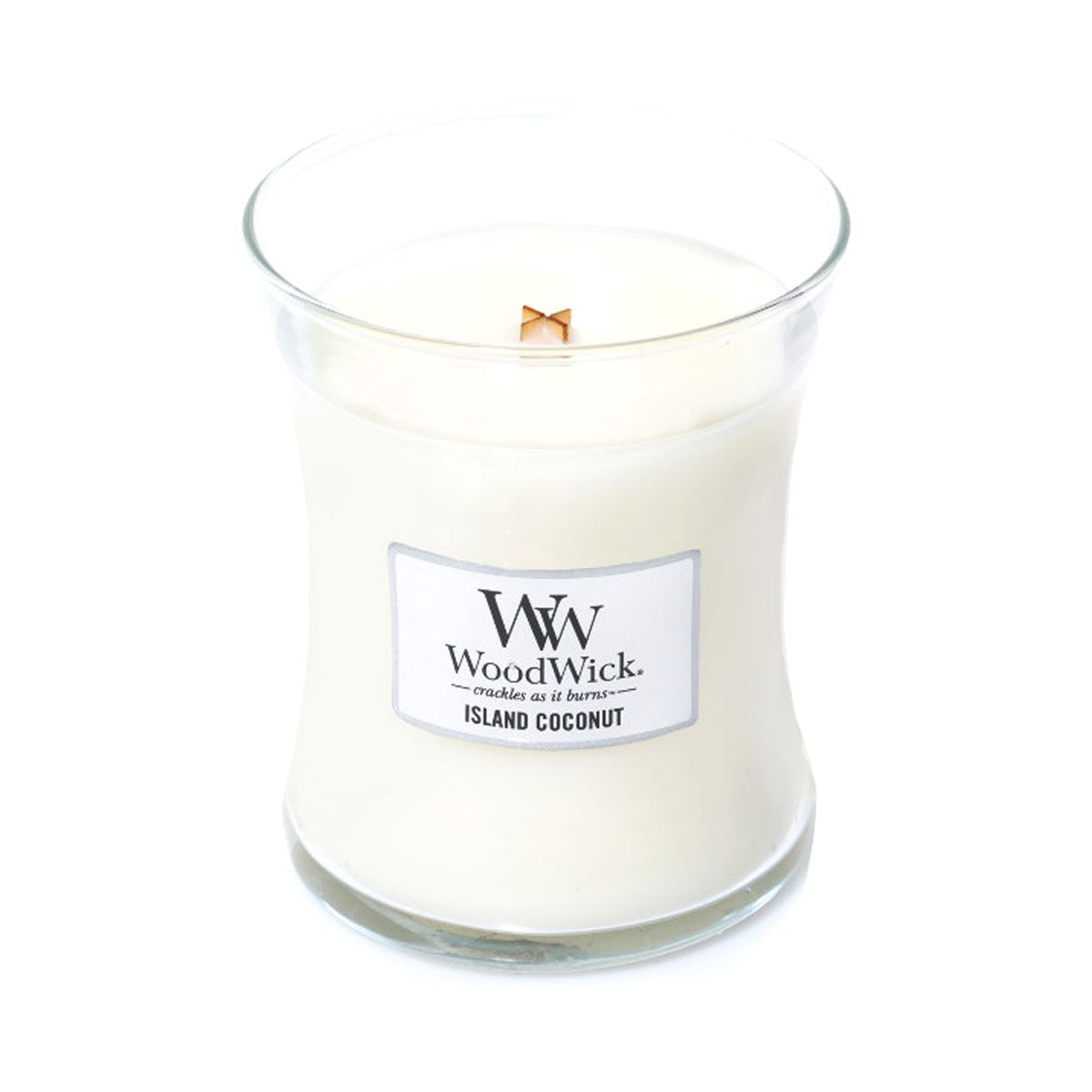 WoodWick Island Coconut medium jar candle, imported from the UK