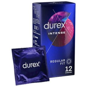 Durex Intense gerippte Noppen Kondome Minzgeschmack 12er Pack