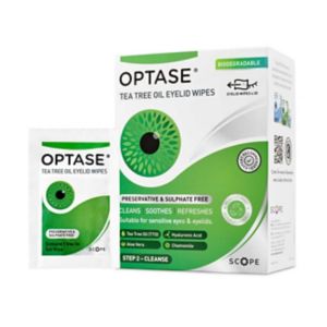 Optase Tea Tree Oil Eyelid Cleansing Wipes for Daily Hygiene 20 Wipes
