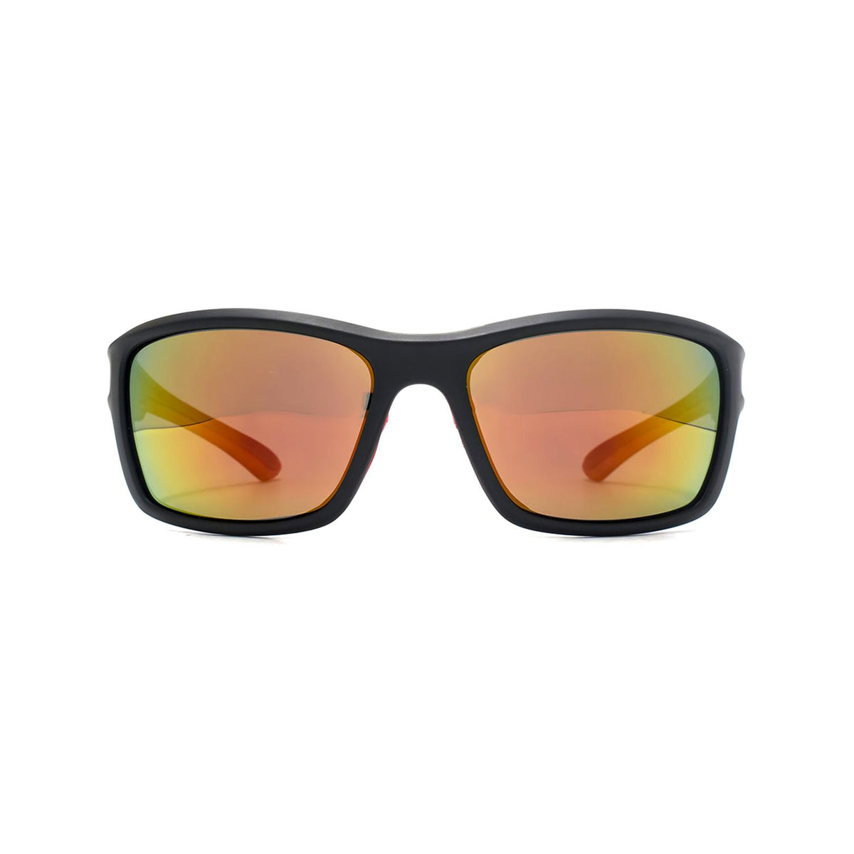 Freedom Polarisierte Sonnenbrille, mattschwarzer Rahmen mit rot-goldenen Spiegellinsen (britische Marke)