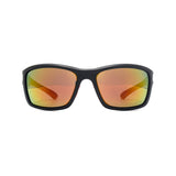 Freedom Polarisierte Sonnenbrille, mattschwarzer Rahmen mit rot-goldenen Spiegellinsen (britische Marke)