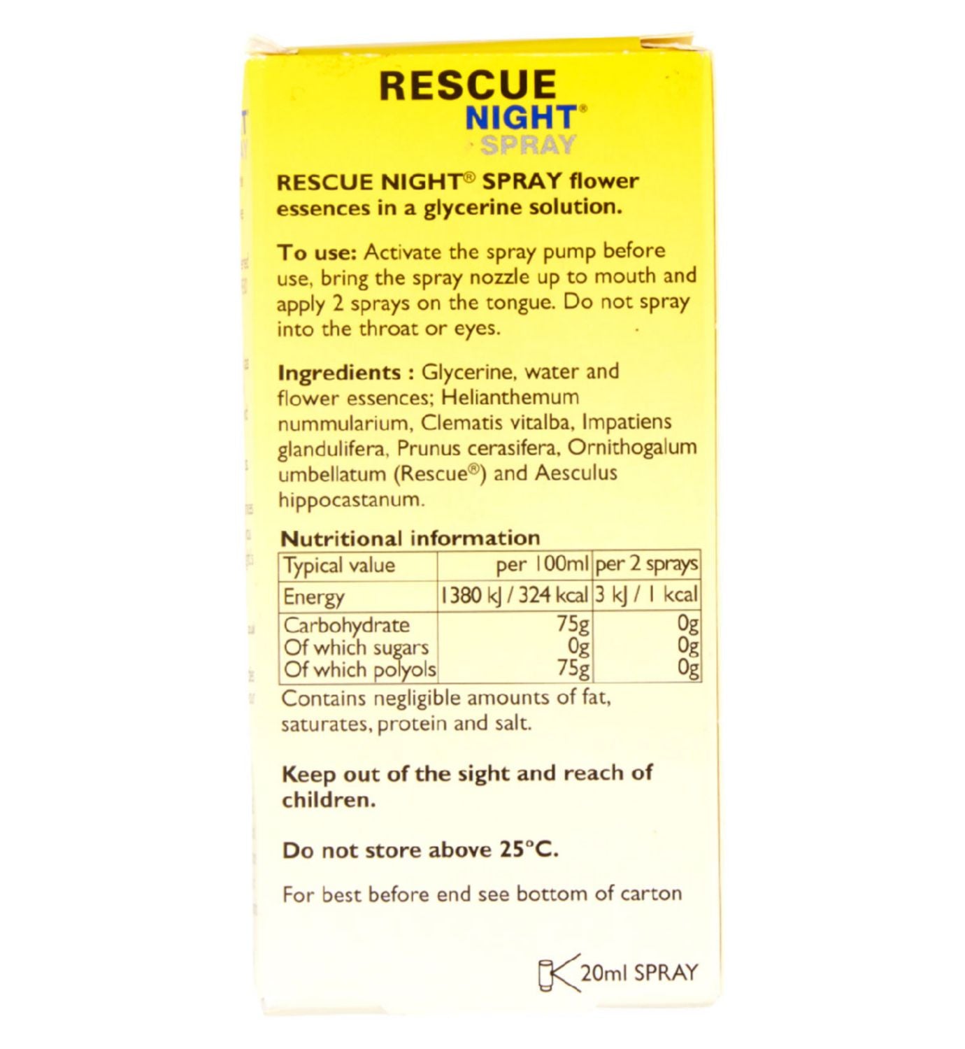 Bach Rescue Remedy Night Spray 20ml - British product