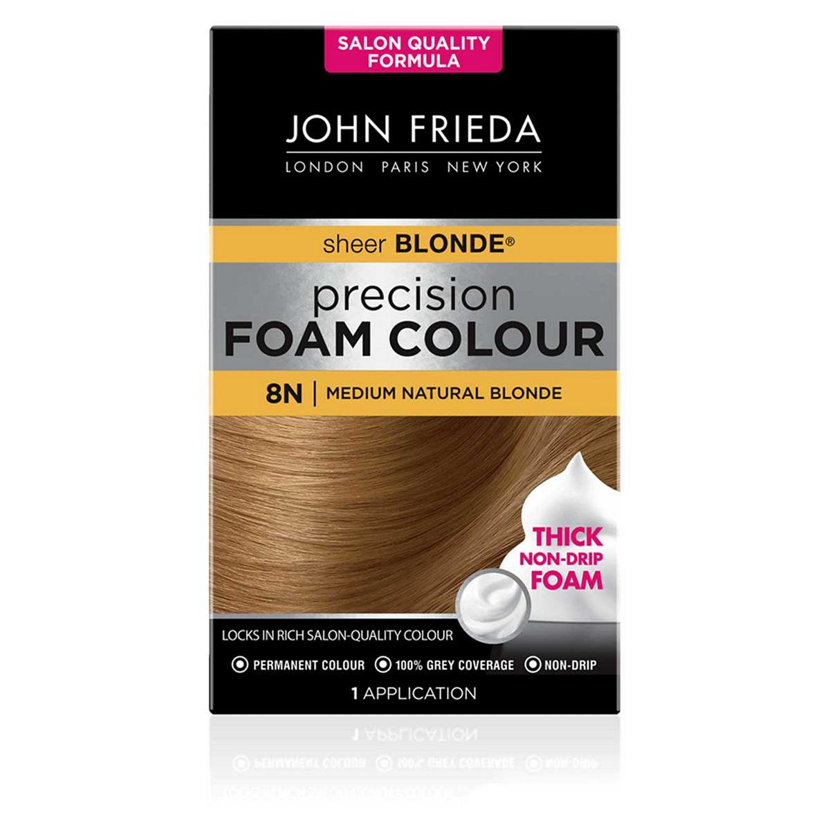 John Frieda Precision Foam Colour 8N Medium Natural Blonde 130ml GOODS Boots   