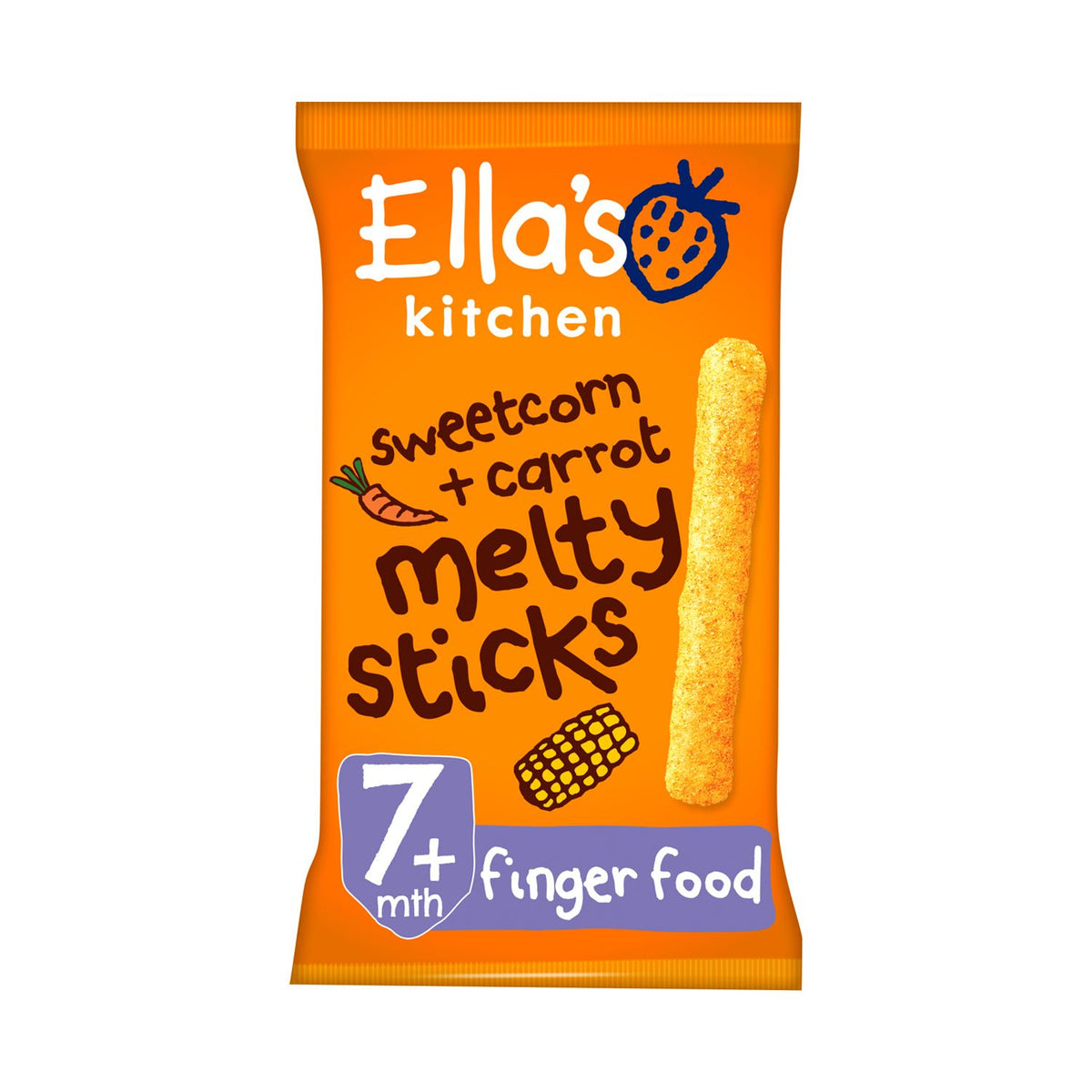 Ella's Kitchen Mais und Karotten Melty Sticks Baby-Snack 16g - Britisches Produkt