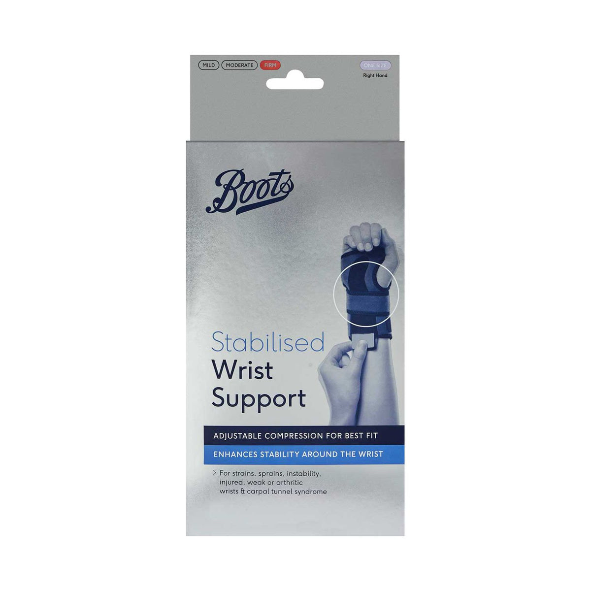 Boots Stabilised Wrist Support for right hand (British brand)