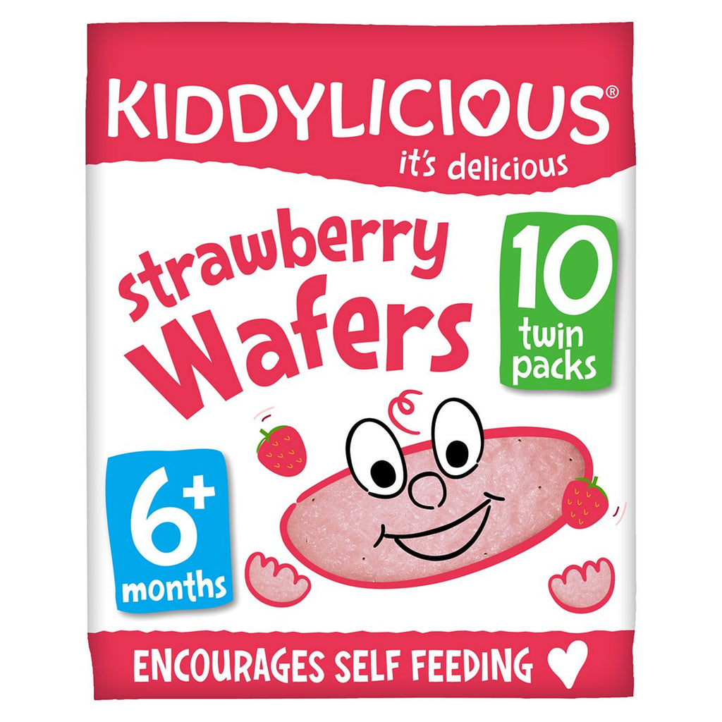 Kiddylicious Wafers, strawberry, baby snack, 6months+, multipack, 5x4g