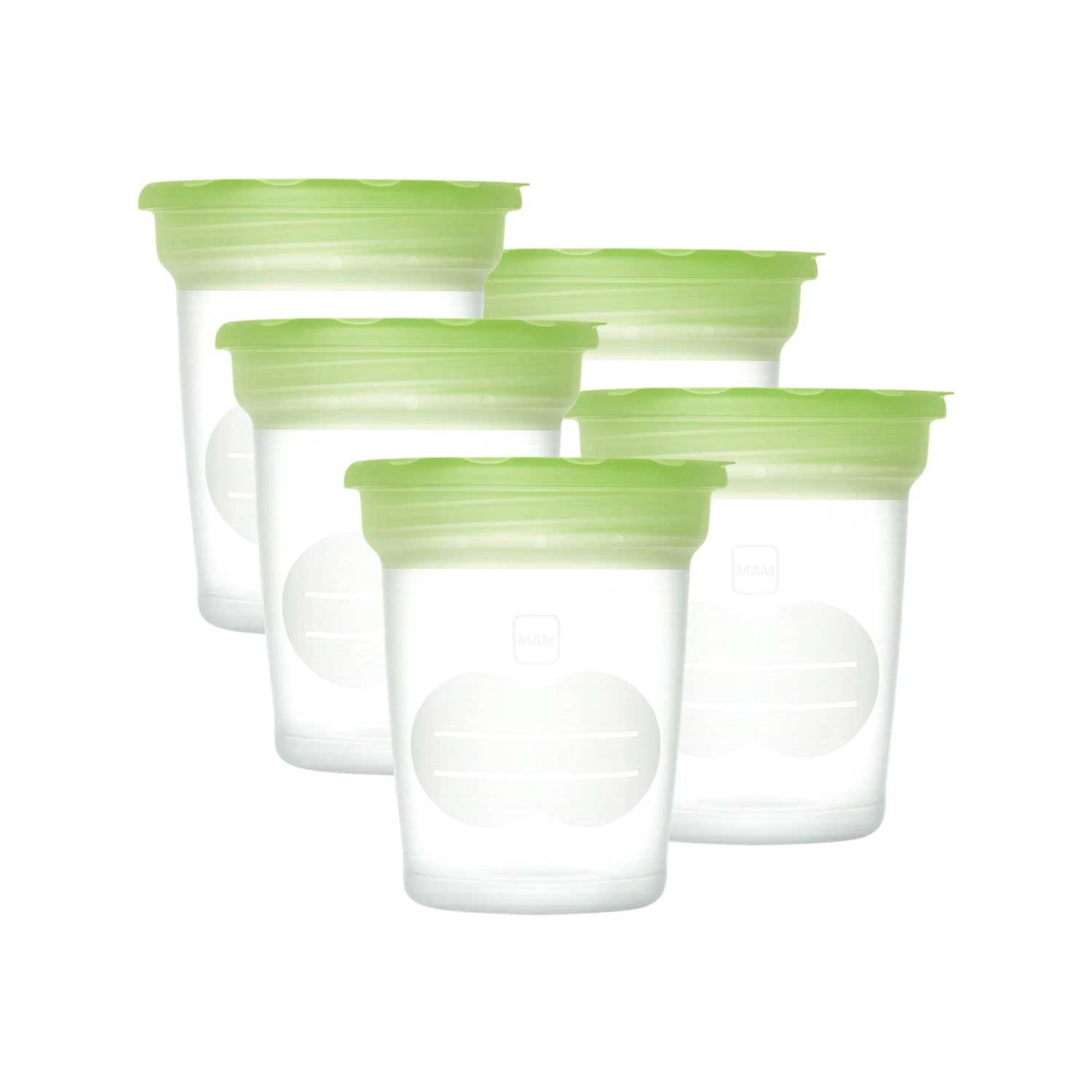 MAM storage pots for breast milk and baby food 5 pack, imported from the UK
