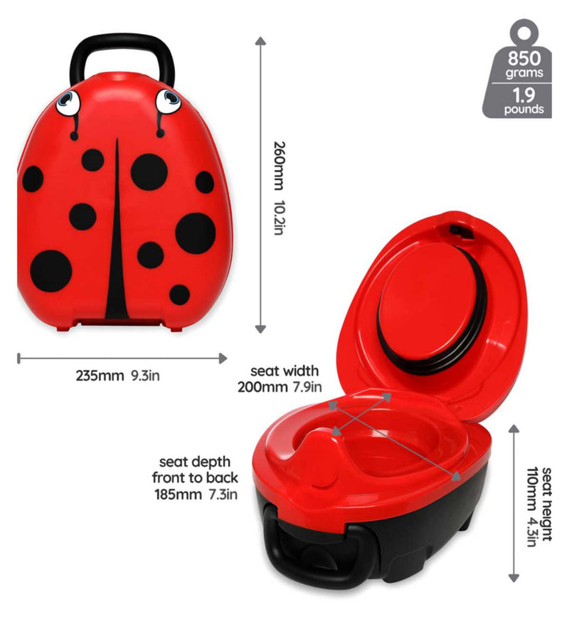 Mon Potty de Voyage Coccinelle pot portable pour tout-petits, version Royaume-Uni