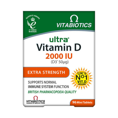 Boots Vitabiotics Ultra Vitamin D 2000 IU Extra Strength Vitamin D Supplement 96 Tablets- Buy online at McGrocer