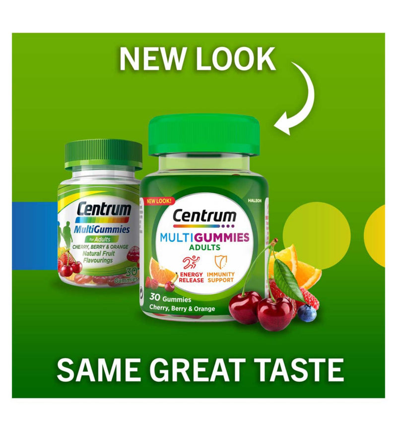 Centrum MultiGummies فيتامينات متعددة بنكهة الفواكه المشكلة، 30 قطعة، مستورد من المملكة المتحدة