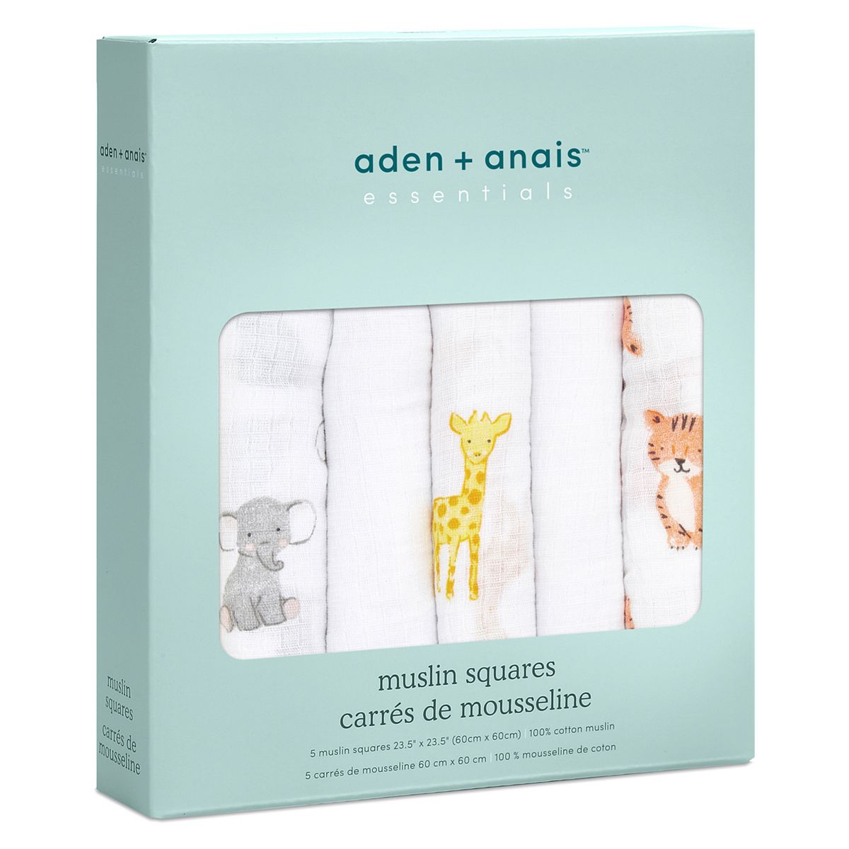 aden + anais essentials Muslin Square 5 Pack - Safari Babies GOODS Boots   