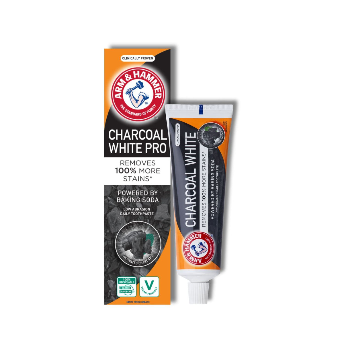 Arm & Hammer charcoal toothpaste 75ml, imported from the UK