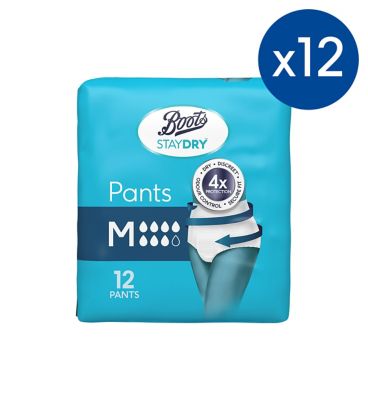 Boots Staydry Pants Medium - 144 Pants (12 Pack Bundle) GOODS Boots   