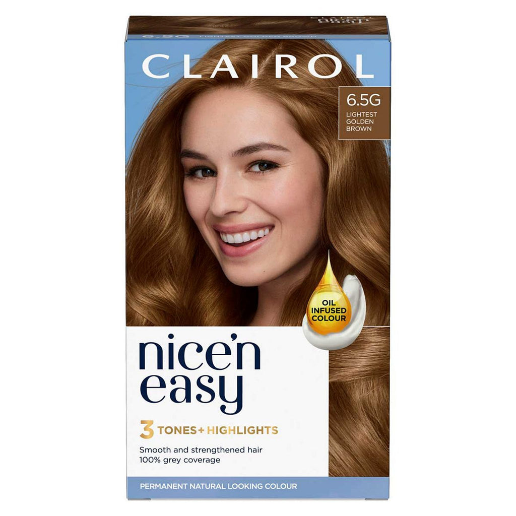 Clairol Nice'n Easy Crème Oil Infused Permanent Hair Dye 6.5G Lightest Golden Brown 177ml