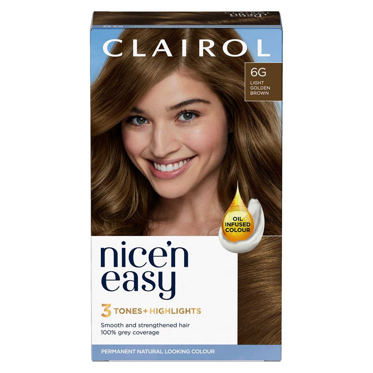 Clairol Nice'n Easy Crème Oil Infused Permanent Hair Dye 6G Light Golden Brown 177ml GOODS Boots   