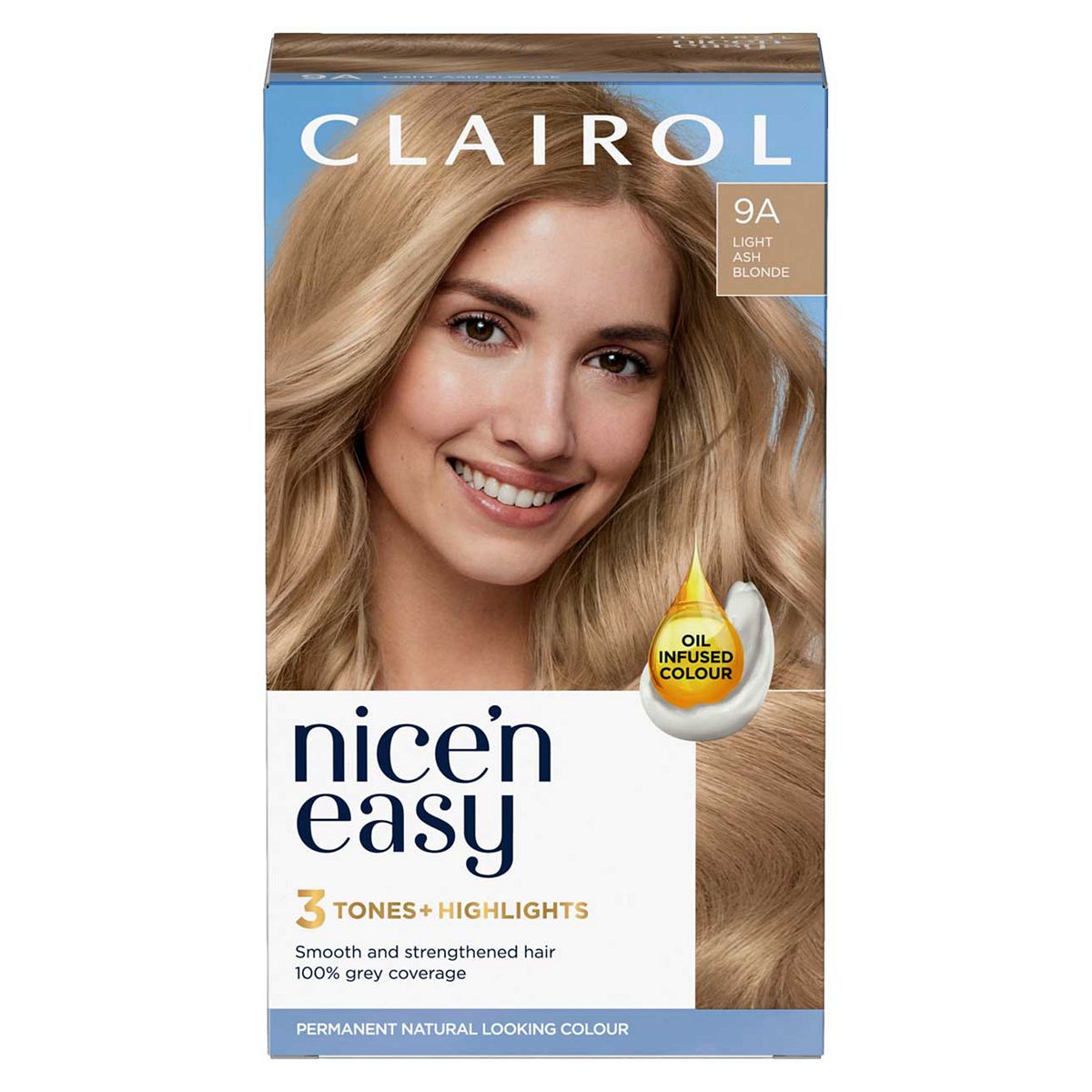 Clairol Nice'n Easy Crème Oil Infused Permanent Hair Dye 9A Light Ash Blonde 177ml GOODS Boots   