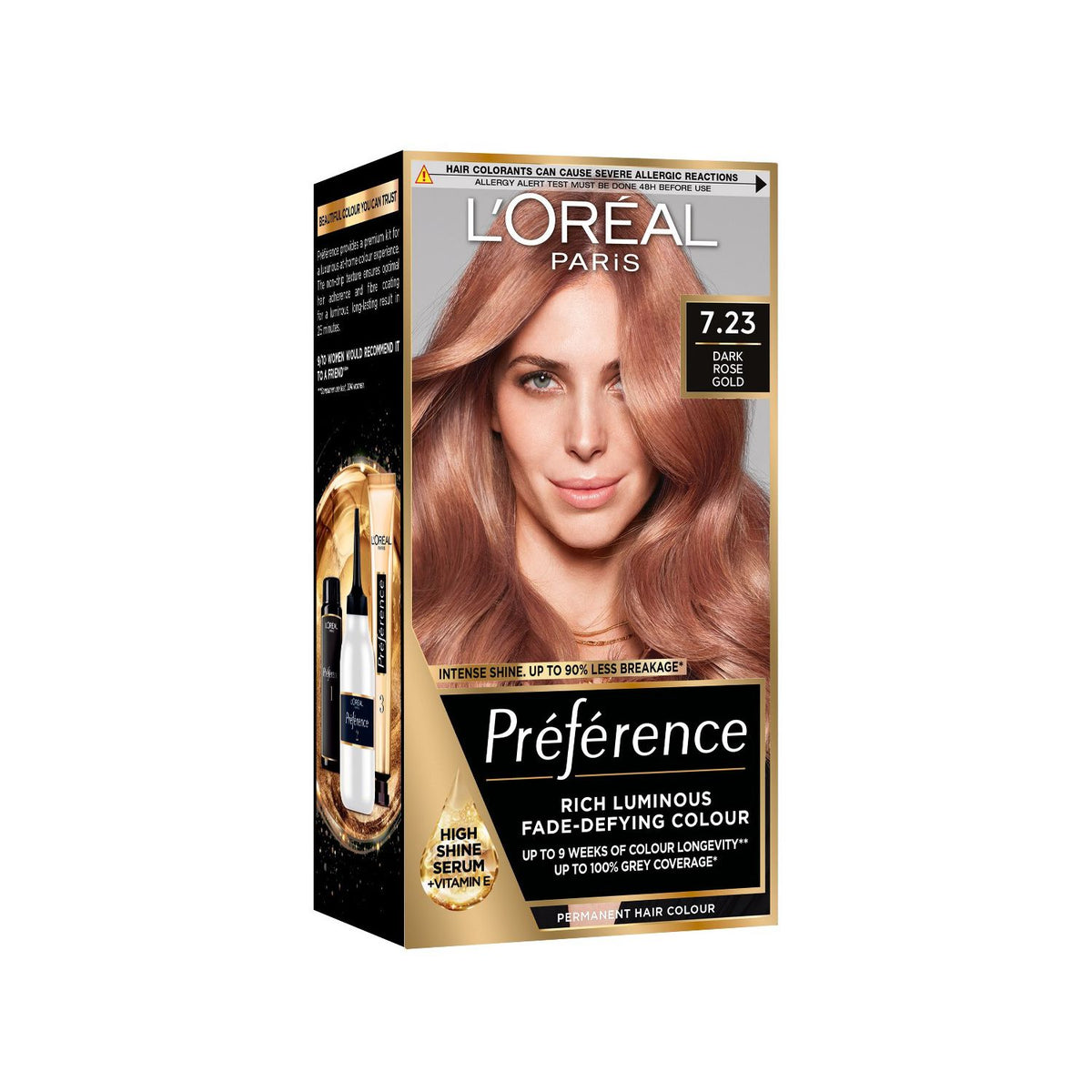L'Oréal Paris Preference 7.23 Mørk Rosagull permanent hårfarge - Britisk produkt