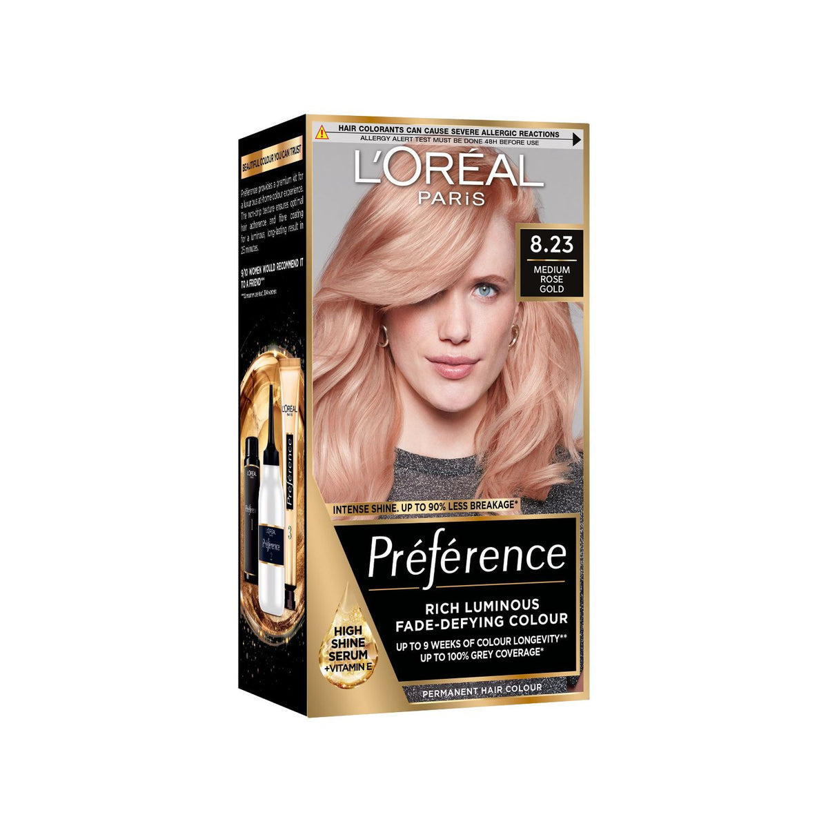L'Oréal Paris Preference 8.23 Medium Rose Gold permanente Haarfarbe, UK Version