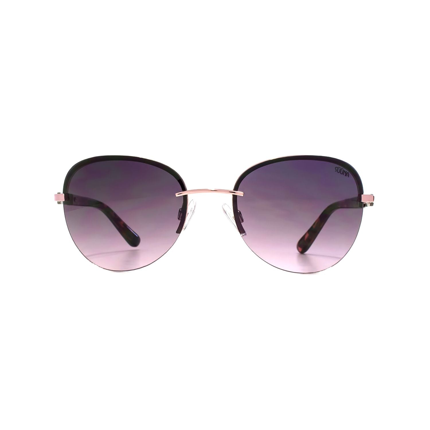 Suuna semi rimless pink frame sunglasses (British brand)