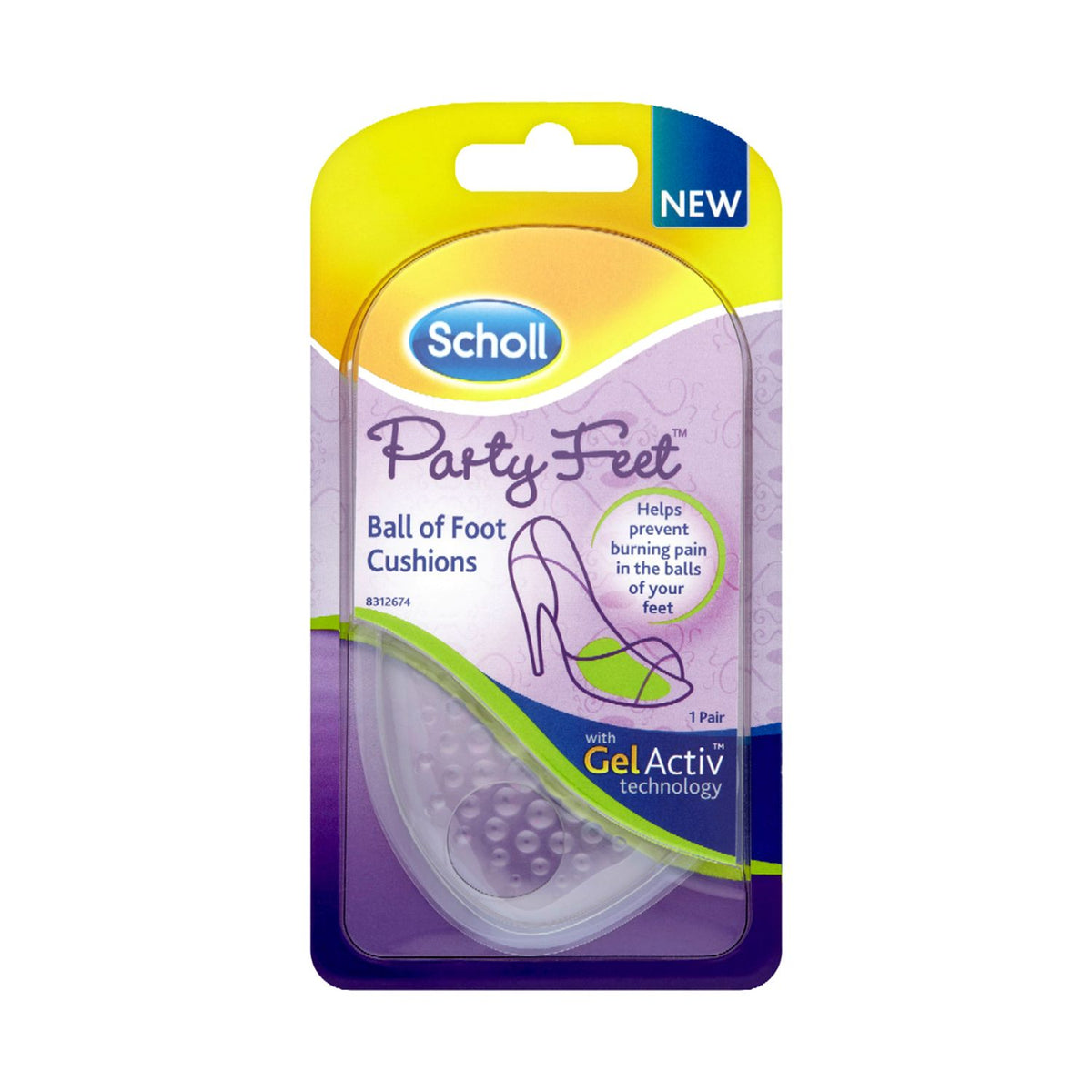 Coussins Scholl Party Feet pour l'avant du pied 1 paire, importés du Royaume-Uni